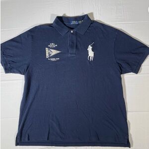 Vintage Ralph Lauren Men’s Navy Embroidered Polo